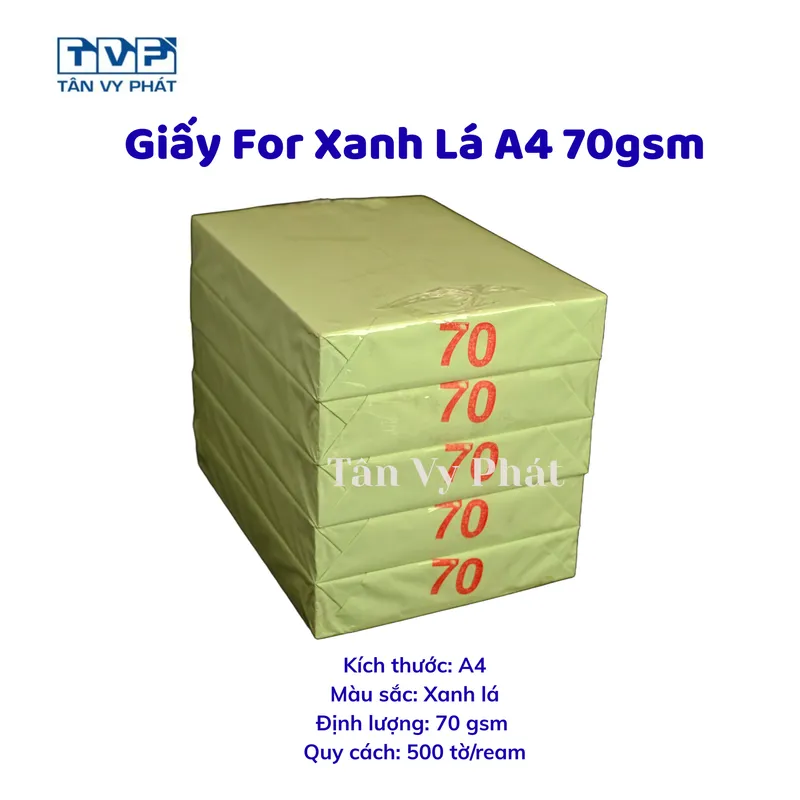 Giấy For Xanh lá A4 70gsm