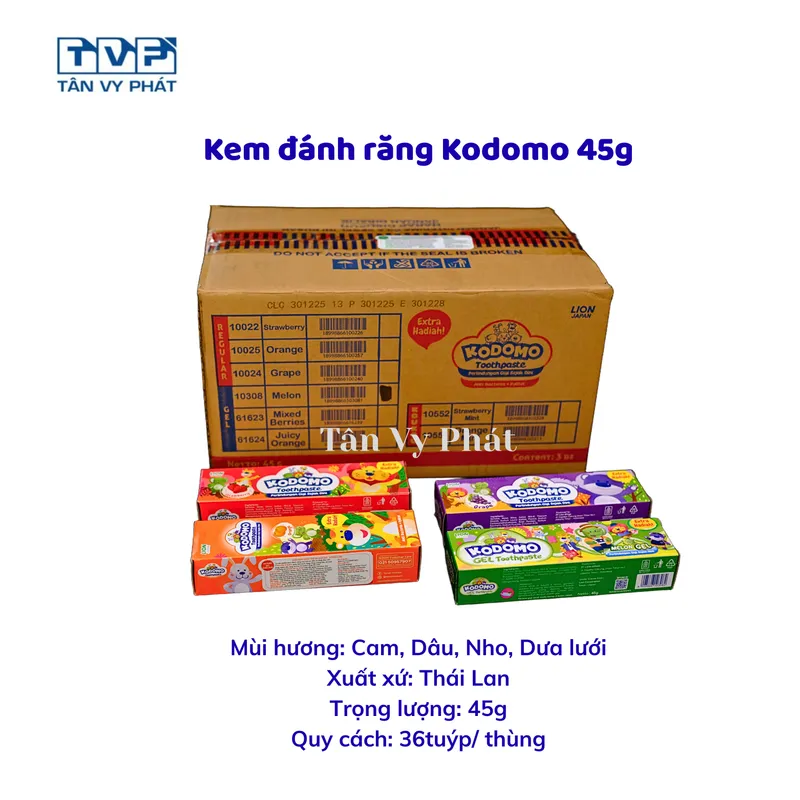 Kem đánh răng Kodomo 45g